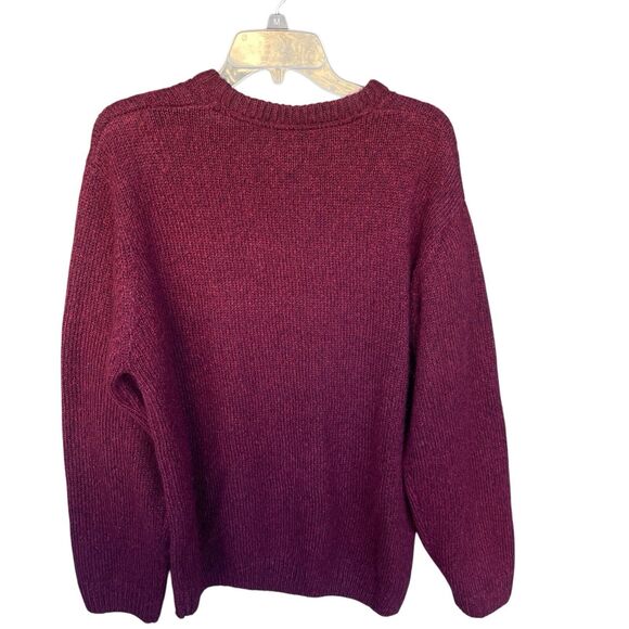 David Taylor Cable Knit Sweater Mens Extra Large Maroon Grandpa Winter Holiday - Picture 2 of 9